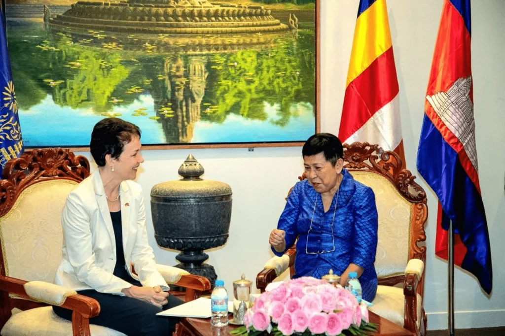 Her Excellency Academician Minister receives Her Excellency Silke RÖFER, Ambassador of the Federal Republic of Germany to Cambodia.
