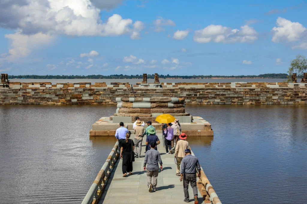 APSARA National Authority leadership inspects the West Mebon Temple site in preparation for its official inauguration in November.
